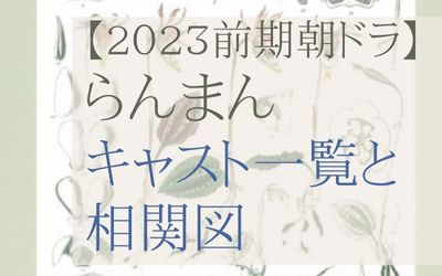 2023年前期朝ドラらんまんのキャスト一覧と相関図